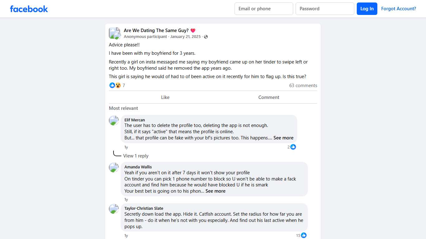 Are We Dating The Same Guy? ❤️ Advice please!! Facebook